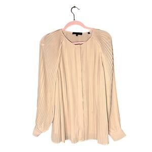 VTG David Lawrence Pleated Long Sleeve Corp Core Beige Dolman Vintage 90s Top